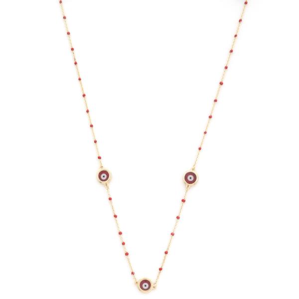 EVIL EYE STATION BEADED NECKLACE