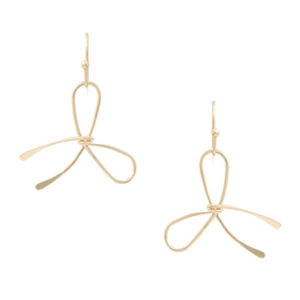 METAL BOW DANGLE EARRING