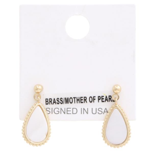 MOTHER OF PEARL TEARDROP DANGLE EARRING