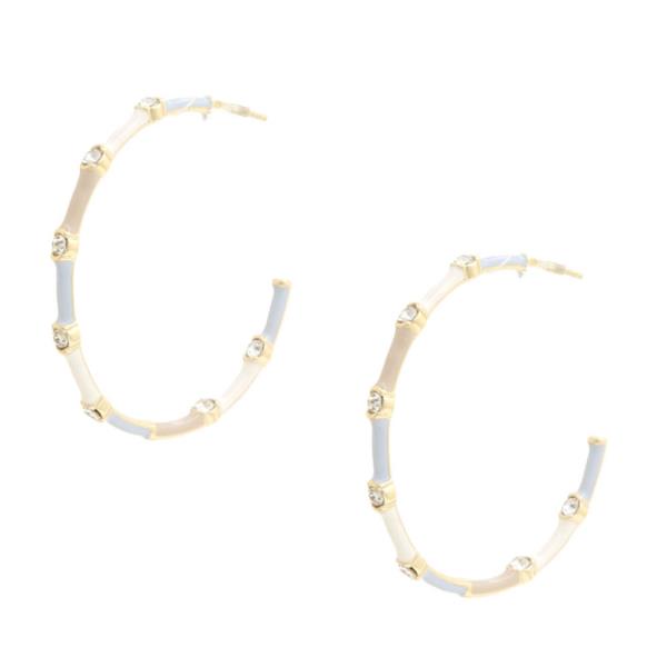 COLORED BAMBOO HOOP EARRING