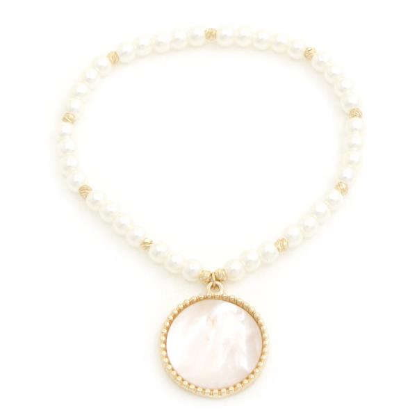 MOTHER OF PEARL BEADED BRACELET