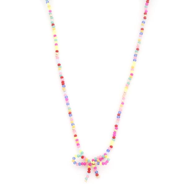 BOW BEADED NECKLACE