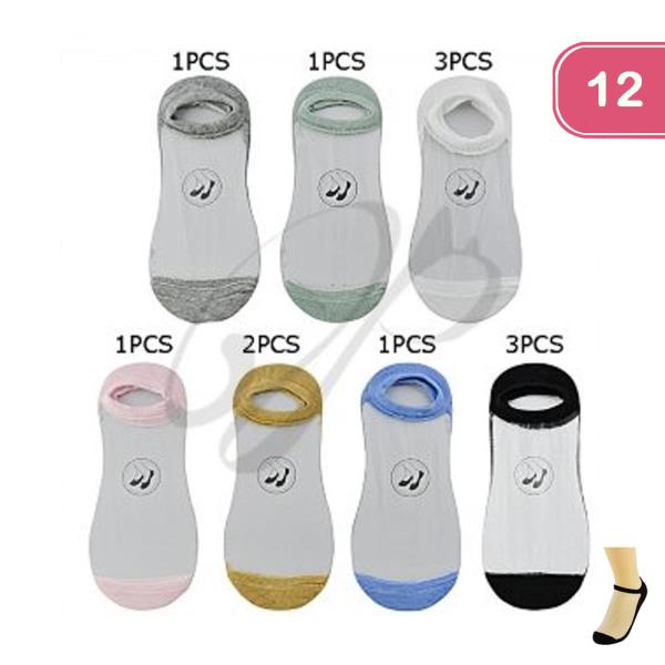 SEE THROUGH ANKLE SOCKS (12 UNITS)