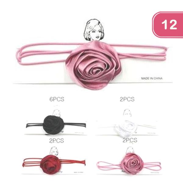 ROSE WRAP AROUND CHOKER NECKLACE (12 UNITS)
