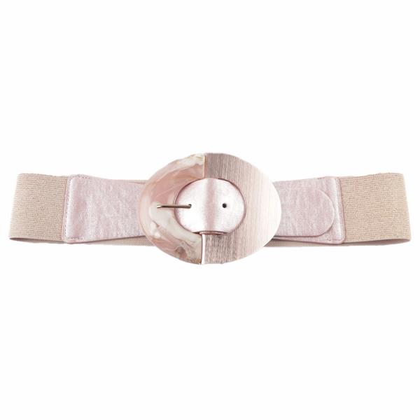 ACRYLIC METAL OVAL BUCKLE ELASTIC BELT
