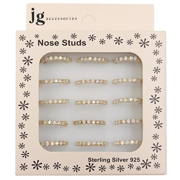 CZ STERLING SILVER NOSE RING SET