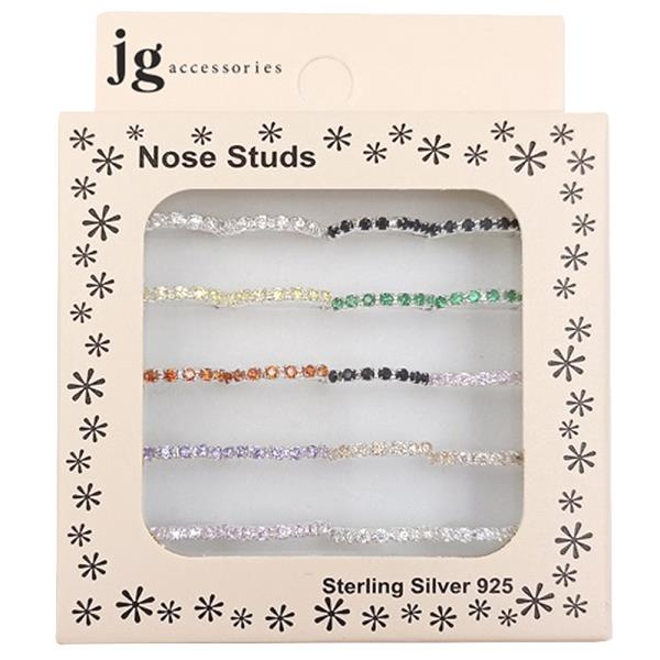 CZ STERLING SILVER NOSE RING SET