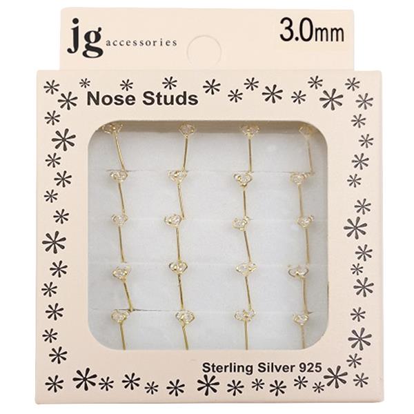CZ STERLING SILVER NOSE FISH HOOK SET