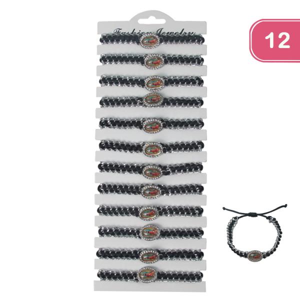VIRGIN MARY STRING ADJUSTABLE BRACELET (12 UNITS)
