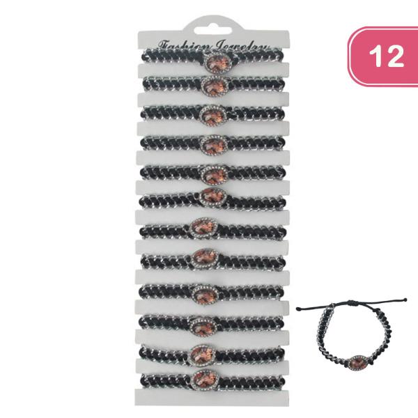 VIRGIN MARY STRING ADJUSTABLE BRACELET (12 UNITS)