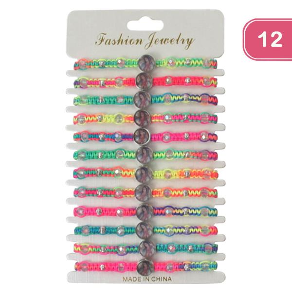 VIRGIN MARY STRING ADJUSTABLE BRACELET (12 UNITS)