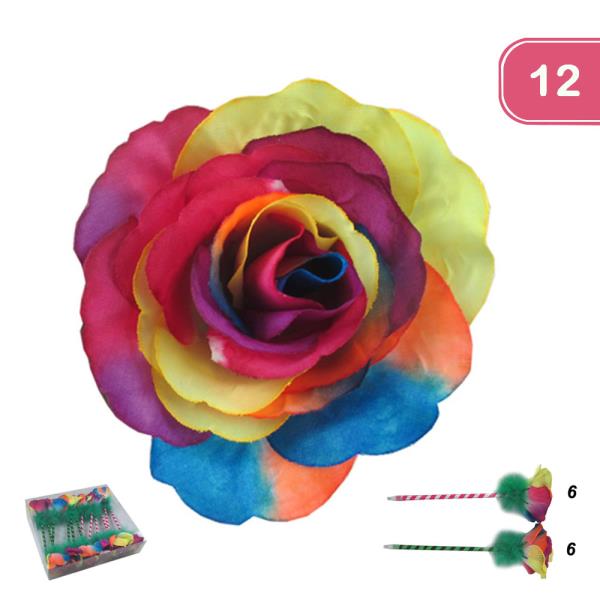 COLORED FLOWER PEN (12 UNITS)