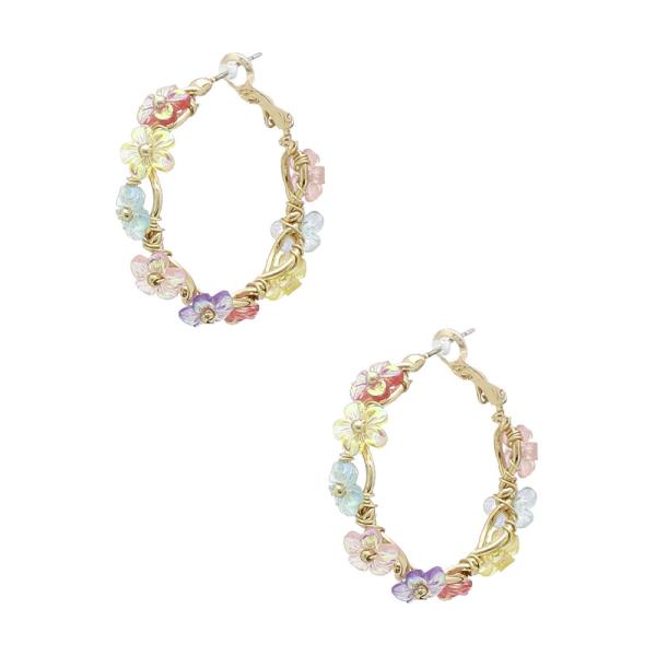 FLOWER HOOP EARRINGS