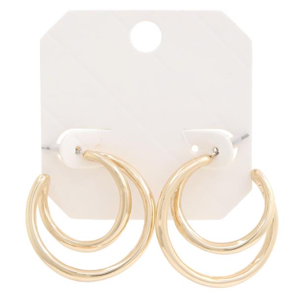 DOUBLE RING HOOP EARRING