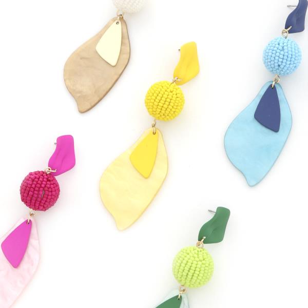 3 TIER SEED BEAD DANGLE EARRING