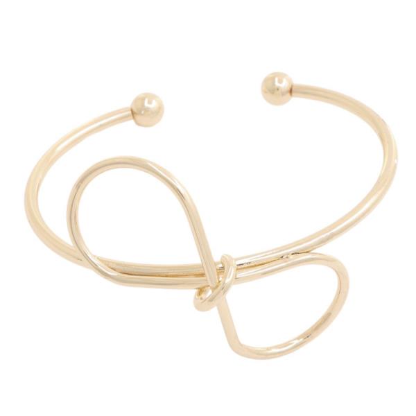 SODAJO GOLD DIPPED BRASS METAL RIBBON CUFF BRACELET