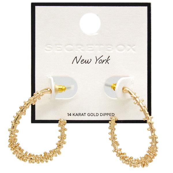 SECRET BOX GOLD DIPPED OBOE FISH HOOK EARRING