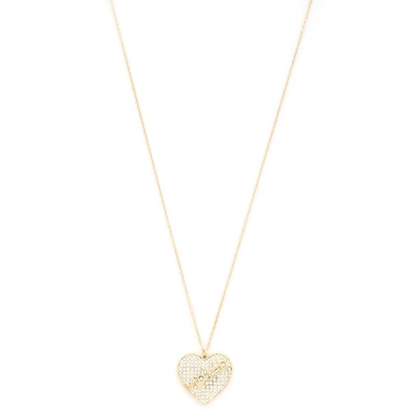 MAMA HEART RHINESTONE PENDANT NECKLACE