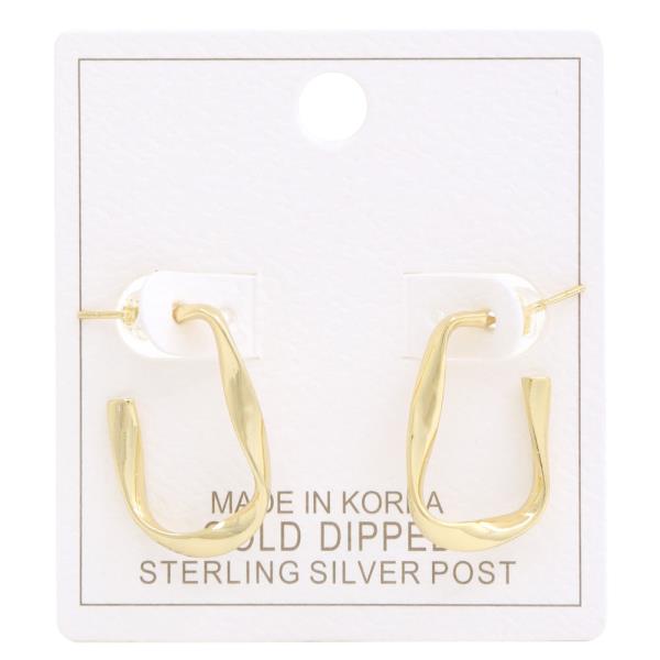 TWISTED METAL OPEN CIRCLE GOLD DIPPED EARRING
