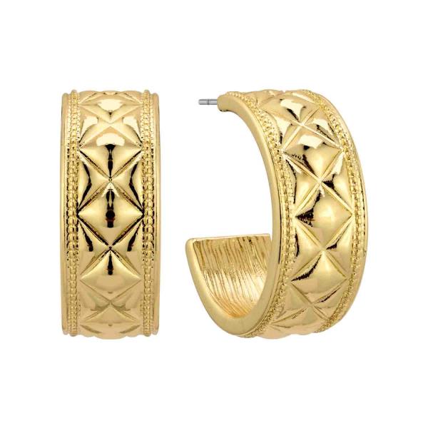 METAL TEXTURE 25MM HOOP EARRING