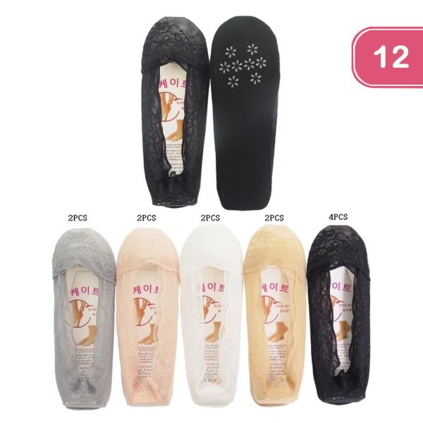 LACE NO SHOW SOCKS (12 UNITS)