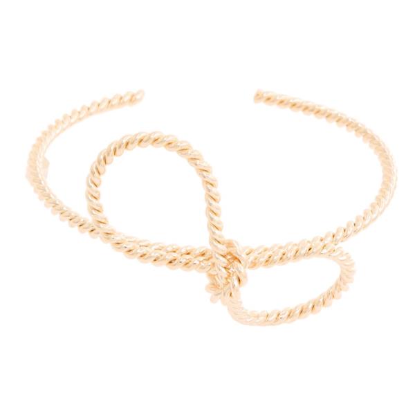 SODAJO GOLD DIPPED RIBBON BOW CUFF BRACELET