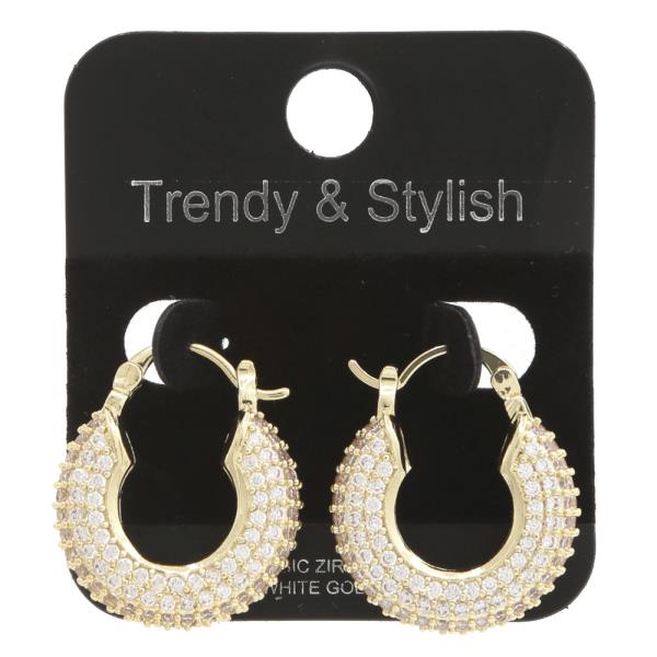 CZ METAL GOLD DIPPED EARRING