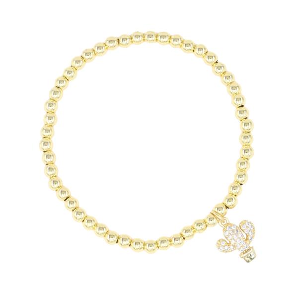 CACTUS STAINLESS STEEL BALL METAL STRETCH BRACELET