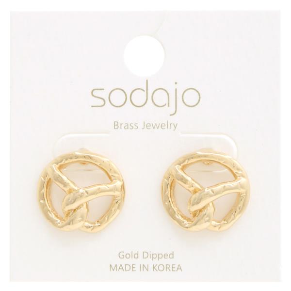 SODAJO ROUND METAL GOLD DIPPED EARRING