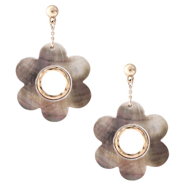 MOTHER OF PEARL FLOWER DANGLE EARRING