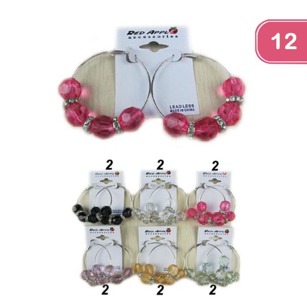 BEAD HOOP EARRING (12 UNITS)