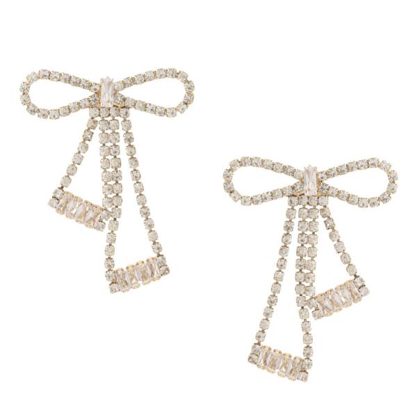 SODAJO CZ BOW GOLD DIPPED EARRING