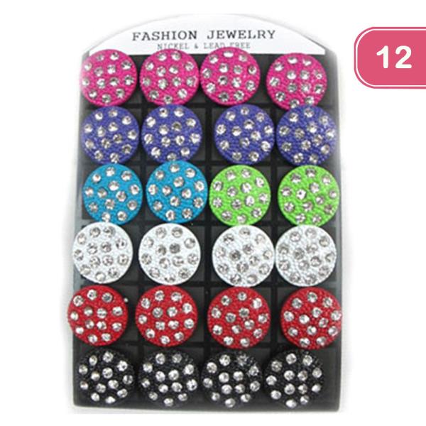 RHINESTONE STUD EARRING (12 UNITS)