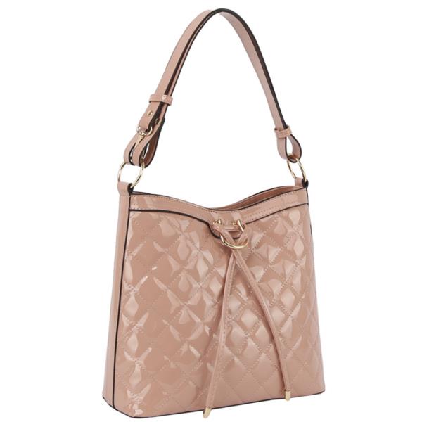 GLOSSY QUILTED SHOULDER BAG