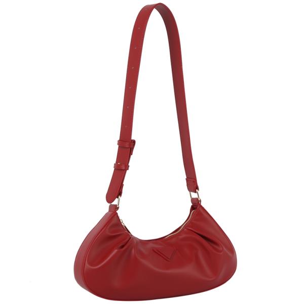 TRENDY PLEATED CURVED SHOULDER BAG