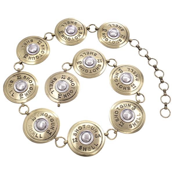 WESTERN STYLE COIN METAL CHAIN BELT SM SIZE