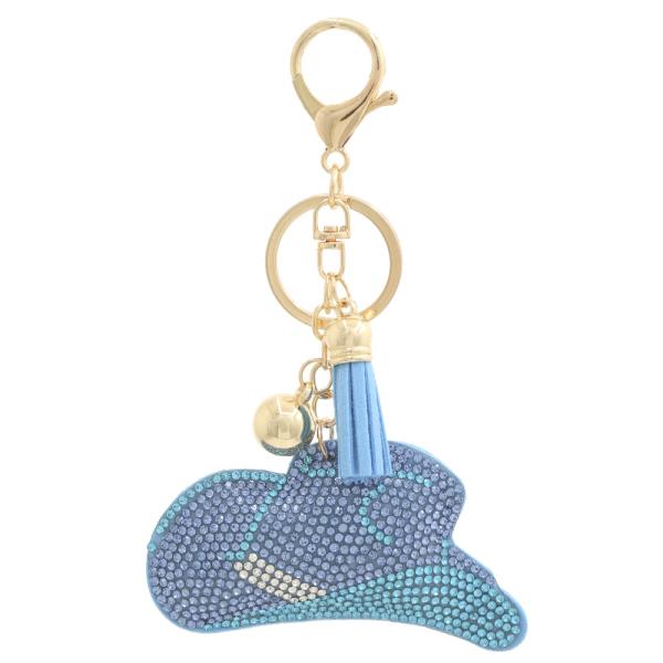WESTERN COWBOY HAT RHINESTONE TASSEL KEYCHAIN