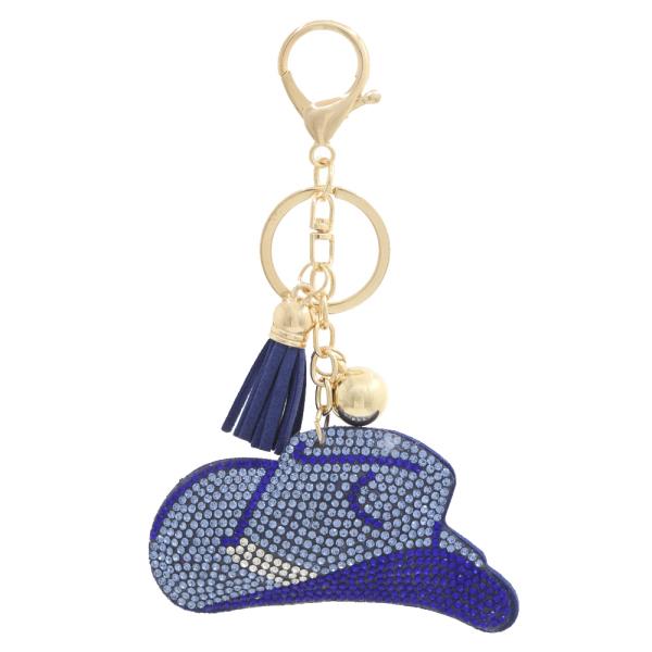 WESTERN COWBOY HAT RHINESTONE TASSEL KEYCHAIN