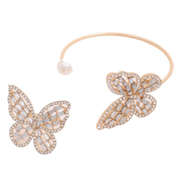 SDJ RHINESTONE BUTTERFLY BRACELET RING SET