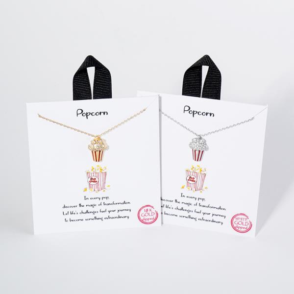 18K GOLD RHODIUM DIPPED POPCORN NECKLACE