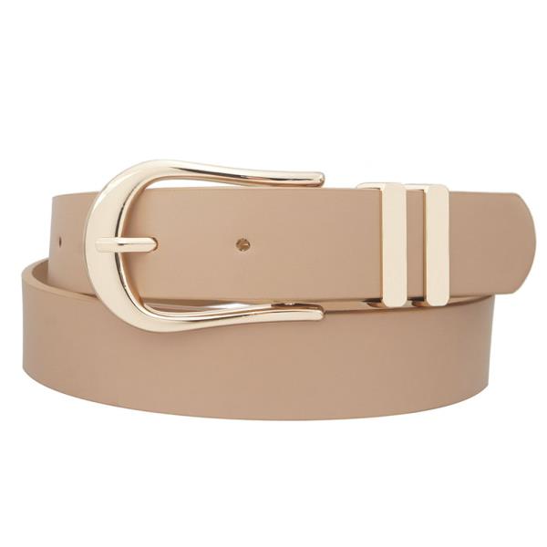 ELONGATED U BUCKLE DOUBLE LOOP BELT
