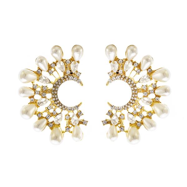 SEMI CIRCLE SUNBURST EARRING