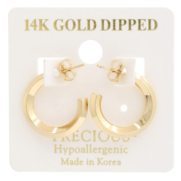 14K GOLD DIPPED OPEN HOOP HYPOALLERGENIC EARRING