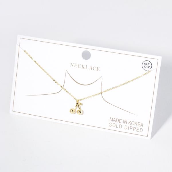 CHERRY CHARM GOLD DIPPED NECKLACE
