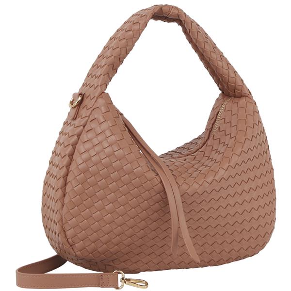 FASHION WOVEN DESIGN SATCHEL BAG