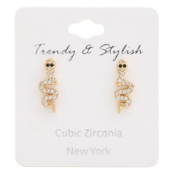 SNAKE CUBIC ZIRCONIA EARRING