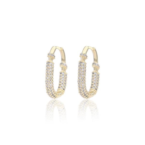 MICRO-PAVE HOOP EARRING
