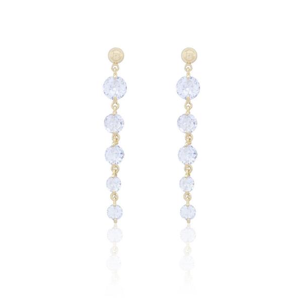 ROUND CZ DANGLE EARRING