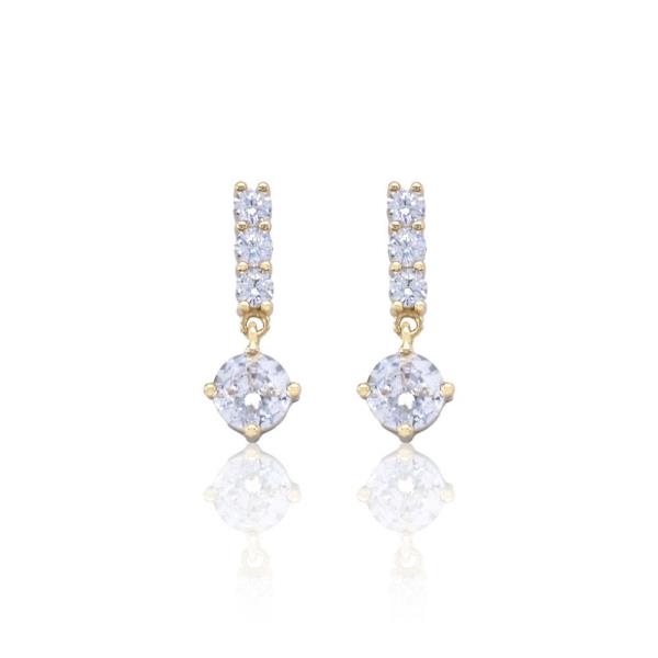 DANGLE SQUARE CZ EARRING