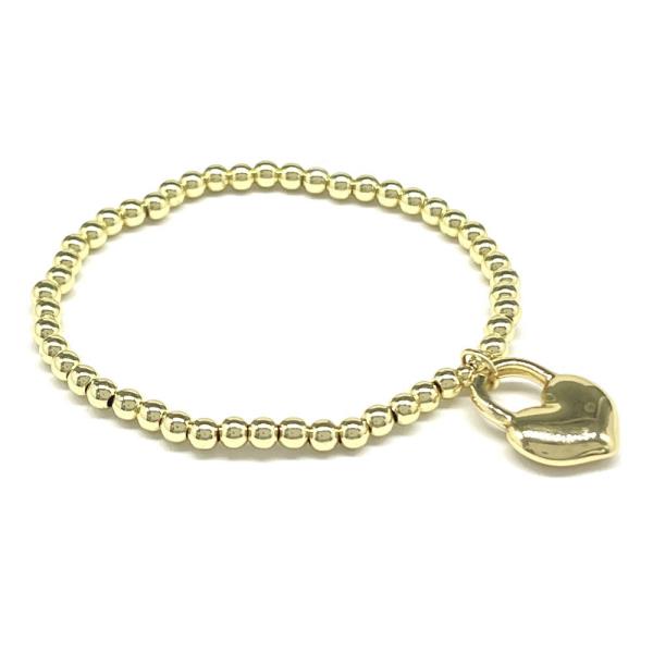 STAINLESS STEEL HEART STRETCH BRACELET